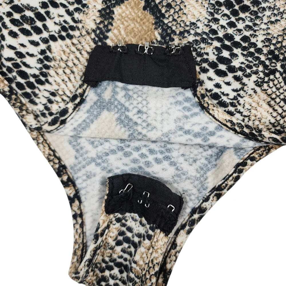 I.AM.GIA Kenzie Snakeskin Bodysuit Long Sleeve Mock Neck Size Small - Picture 7 of 14